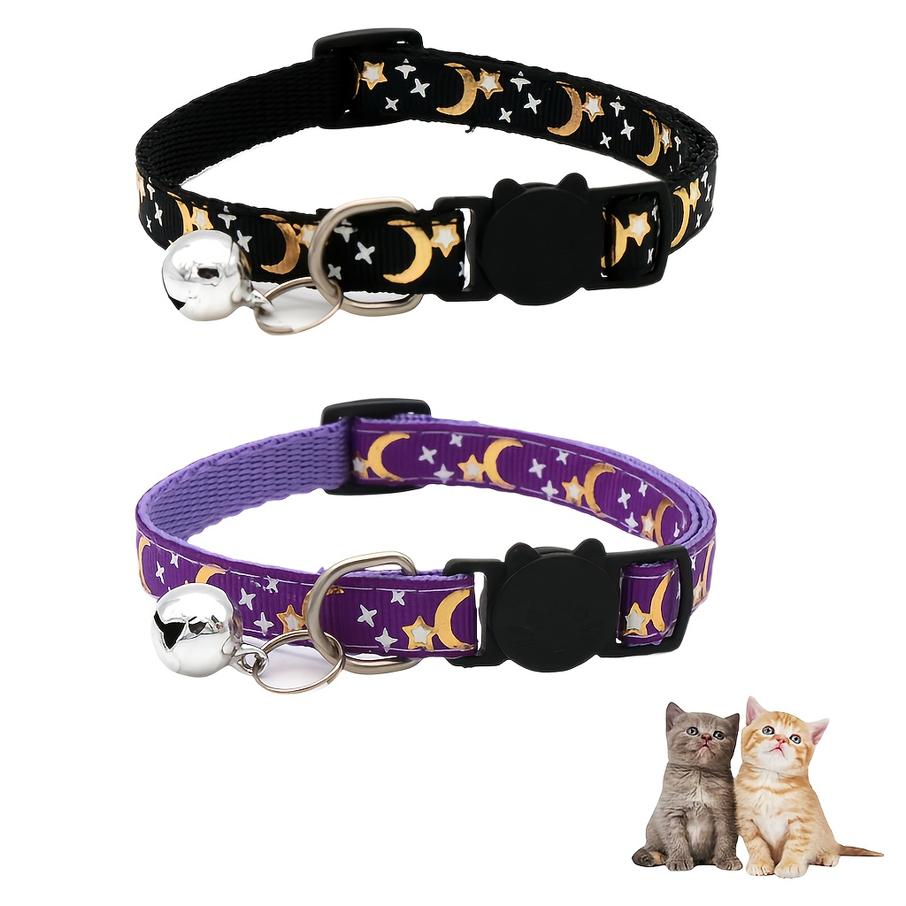 Katzenhalsband Mit Fliege & Glöckchen – 2 Stück, Verstellbar 19-32 Cm, Schnellverschluss, Rosa & Blau