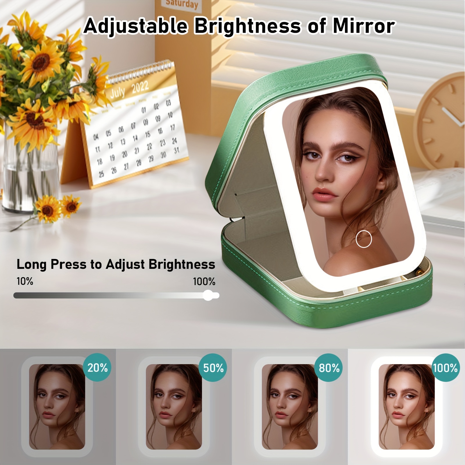 1200mah Lighted Makeup Portable Makeup Girl