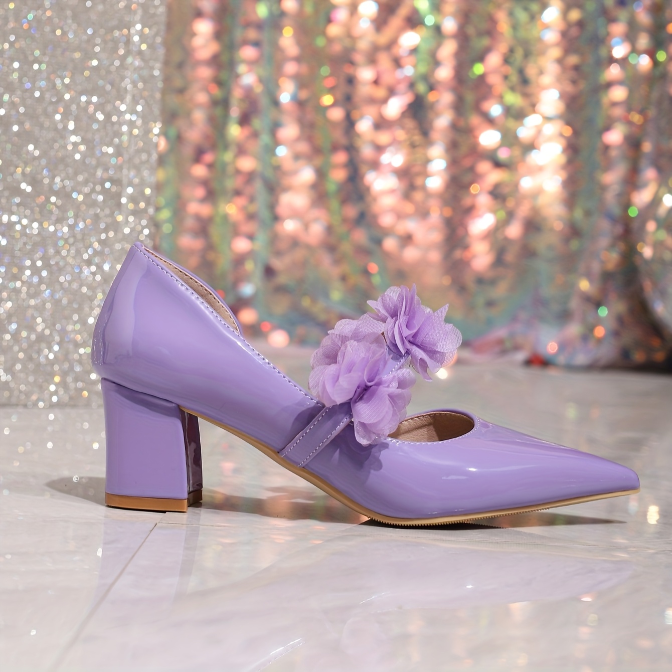 new womens fashion pointed toe high heels side hollow chunky - Temu Mexico