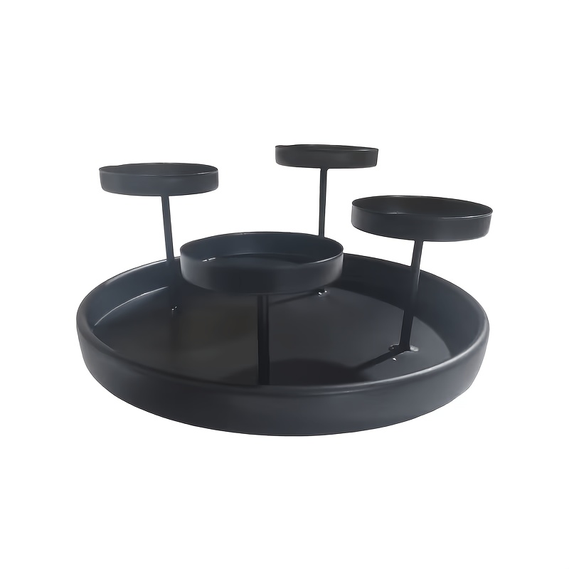 TEMU 1pc Black Metal Candlestick - Tabletop Candle Holder For Dining Table Decor, Home Decoration, Restaurant, Hotel, Christmas, Party Decor, Holiday