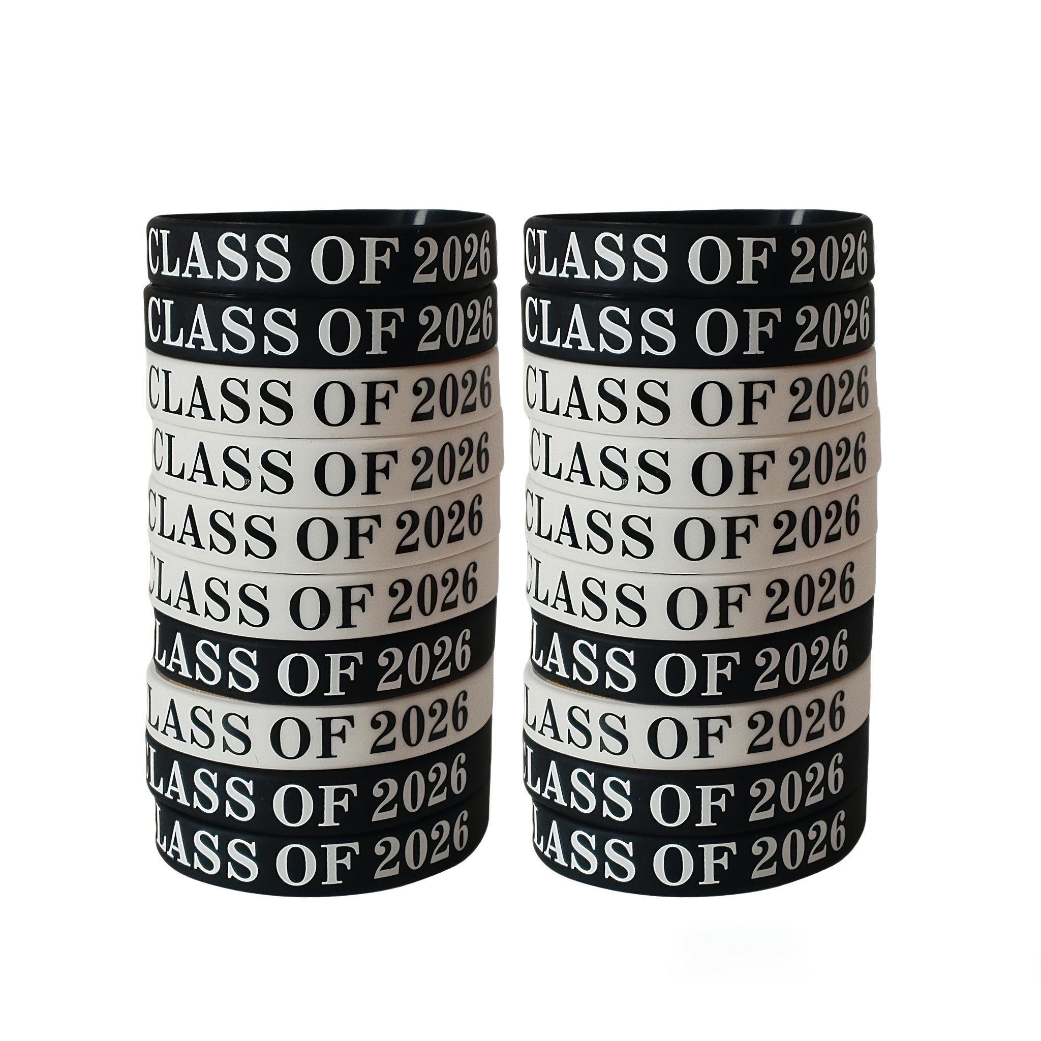 E-shop Geschenk für Sie/Ihn 20er Pack Silikon Abschluss Armbänder, Mix Armbänder Großpackung, Klasse von 2026 Senior Armbänder Partyzubehör für