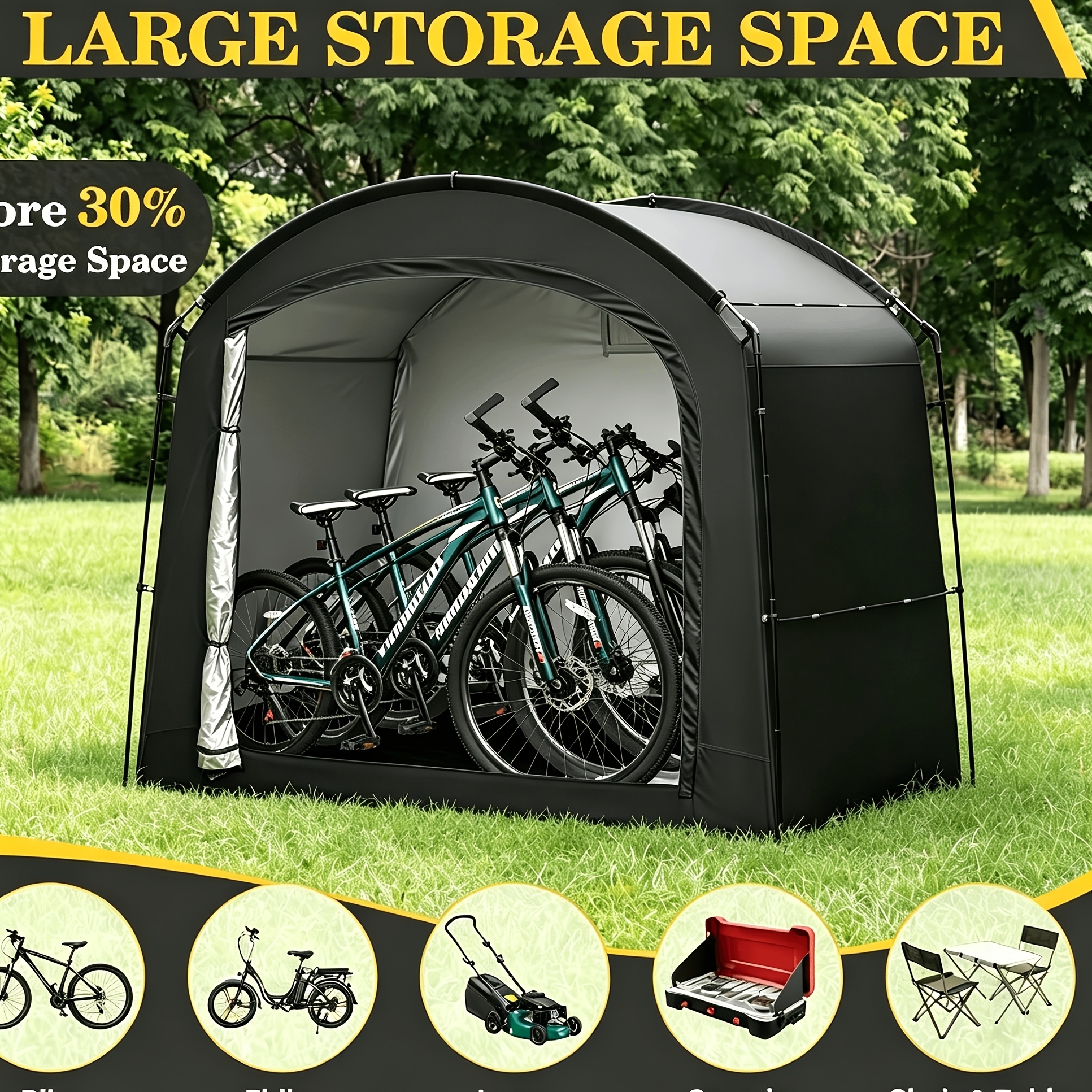 Bicycle Tent For 4 Bikes, Outdoor Bike Shelter, Bike Storage Tent, Tent, 220 X 150 X 185 Cm, Outdoor Storage Tent
