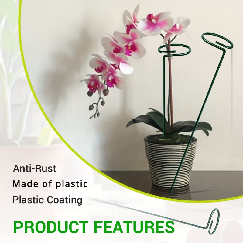 

4pcs Garden Plant Stakes, Garden Metal Single Stem Plant Support, Garden Flower Support For Tomatoes, Orchid, Peony, Rose