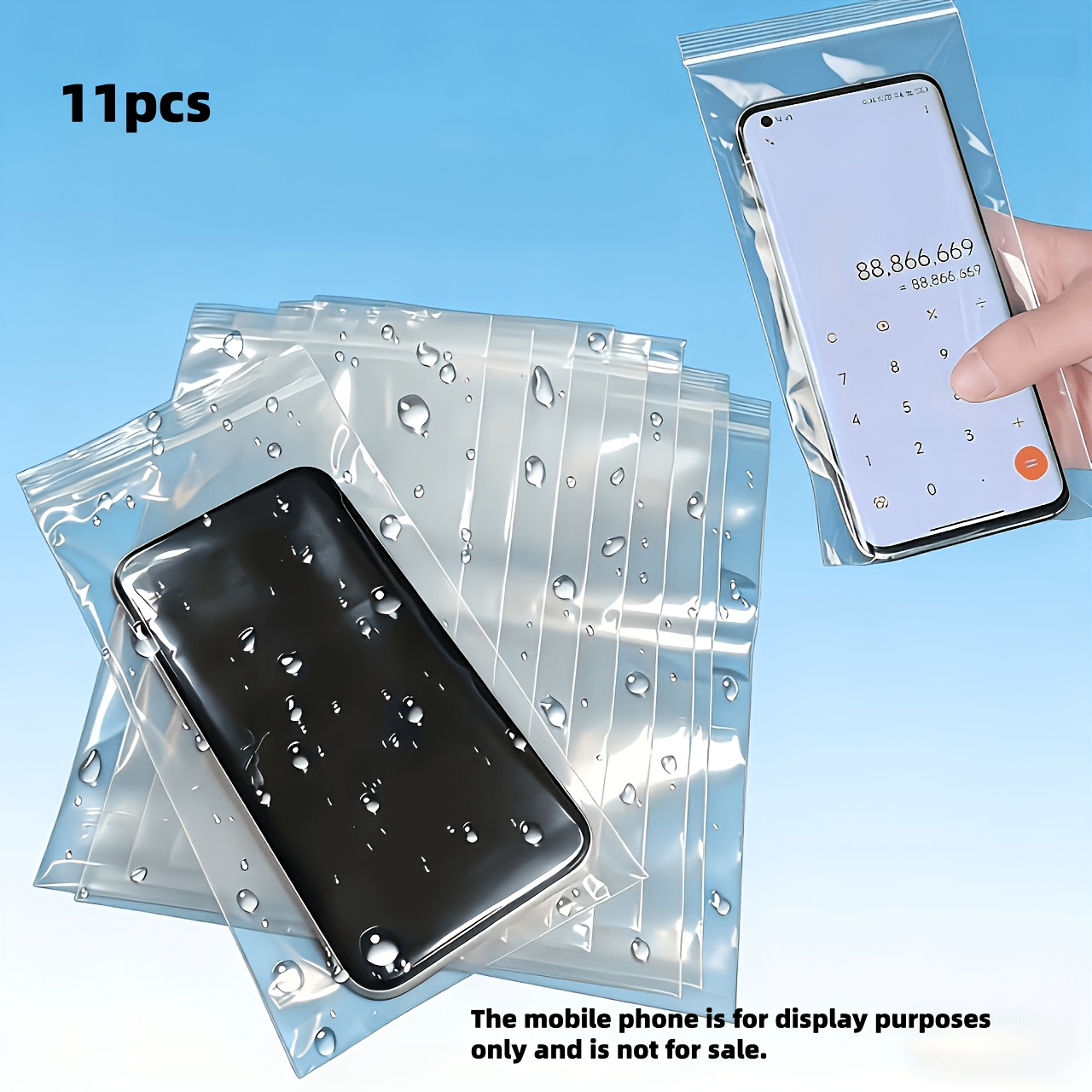TEMU 11 pezzi Sacchetti autoadesivi trasparenti e spessi per cellulare, custodie antipolvere, cover usa e getta, protezioni touchscreen sigillate,