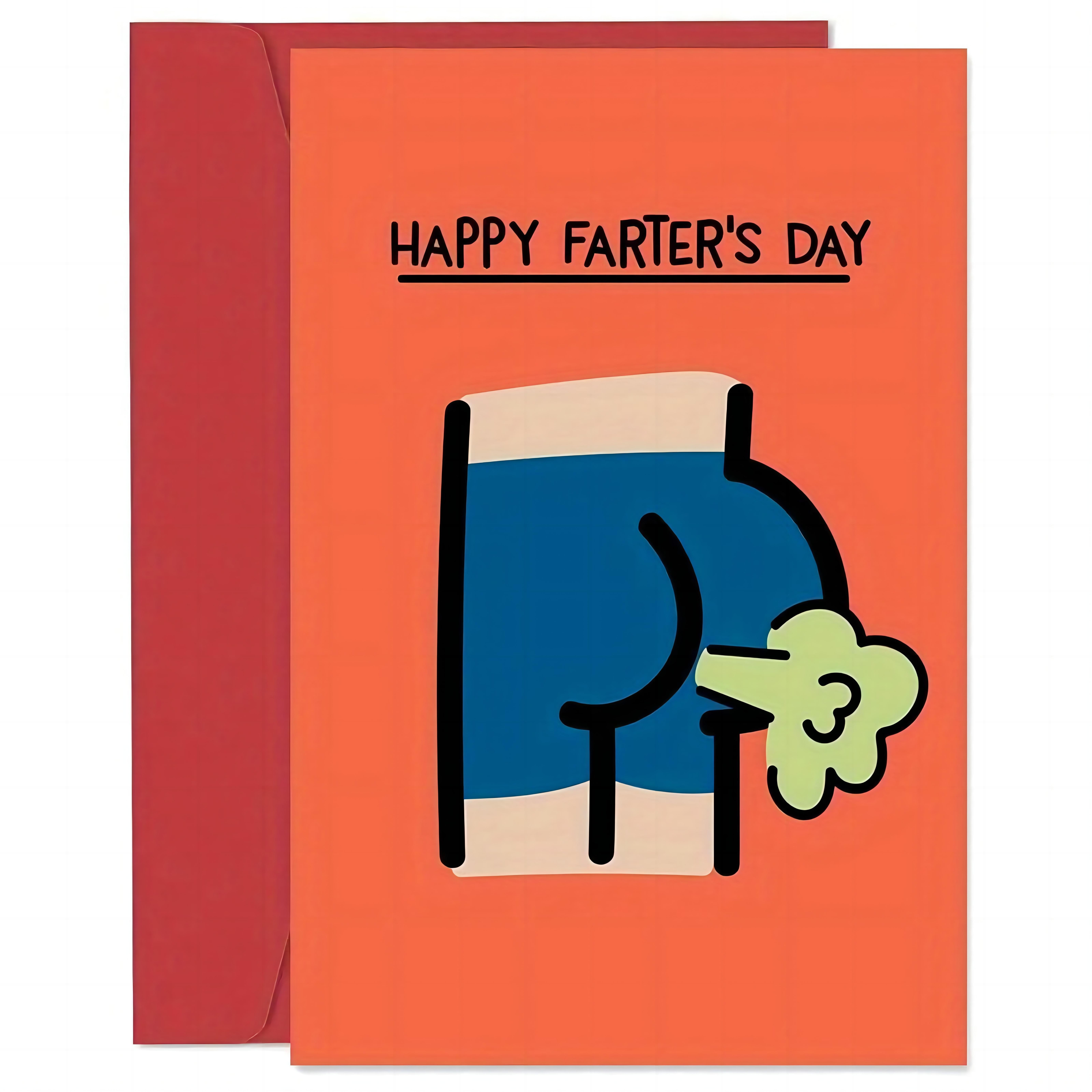 

Father's Day Greeting Card With Envelope - 4.7x7.1inch Funny "happy Farter's Day" Card For Dad, Husband - Perfect Father's Day Gift, Thank You Card For Father.