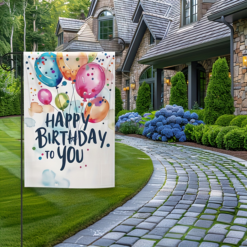 

Garden Flag - Balloons Design, Polyester, Outdoor Home & Yard Decor, No Pole Included, Birthday Balloons