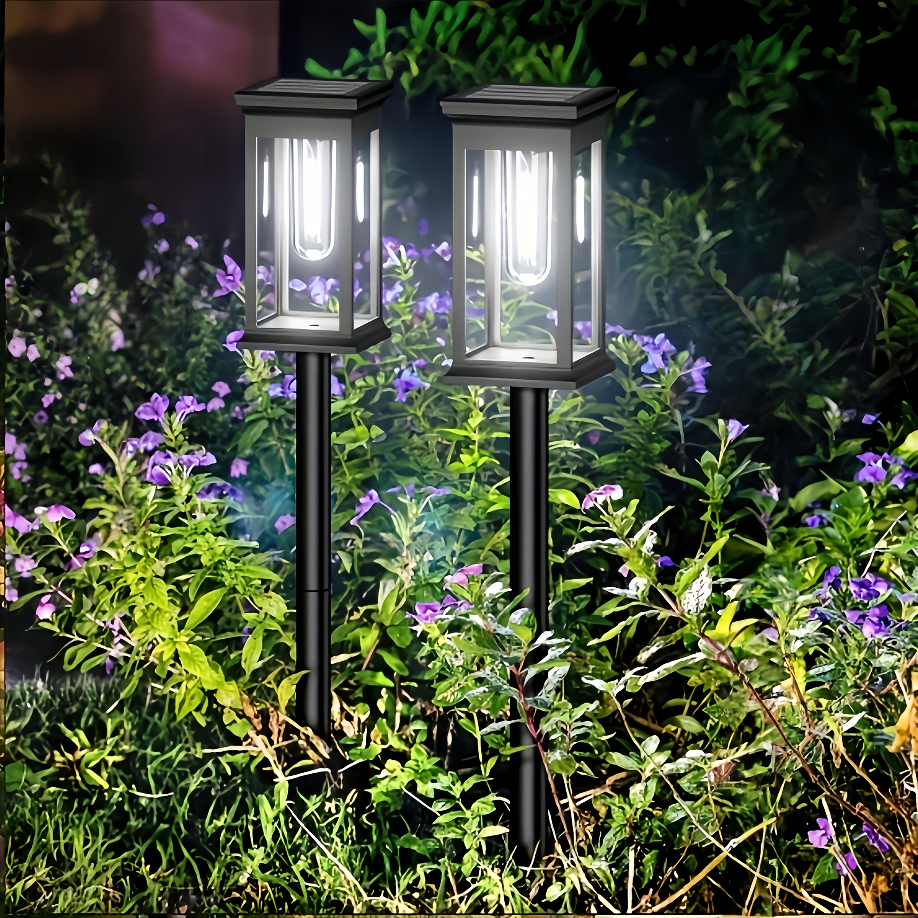 TEMU Solar Lights Outdoor, 2 Solar Pathway Lights For , Landscape, Path, Yard, Patio, Driveway, Walkway Decor