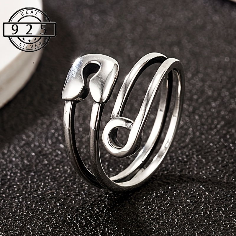 

S925 Sterling Silver Adjustable Wedding - Cute Pin Shape Special Decoration For Look - Christmas Gift 3.1g/0.11oz