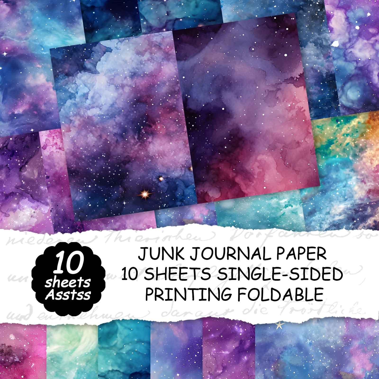 TEMU 10 Sheets A4 Colored Aurora Gradient Style Scrapbook Paper Set, Scrap Journal Paper, Handmade Scrap Journal And Decorative Craft Paper, Craft