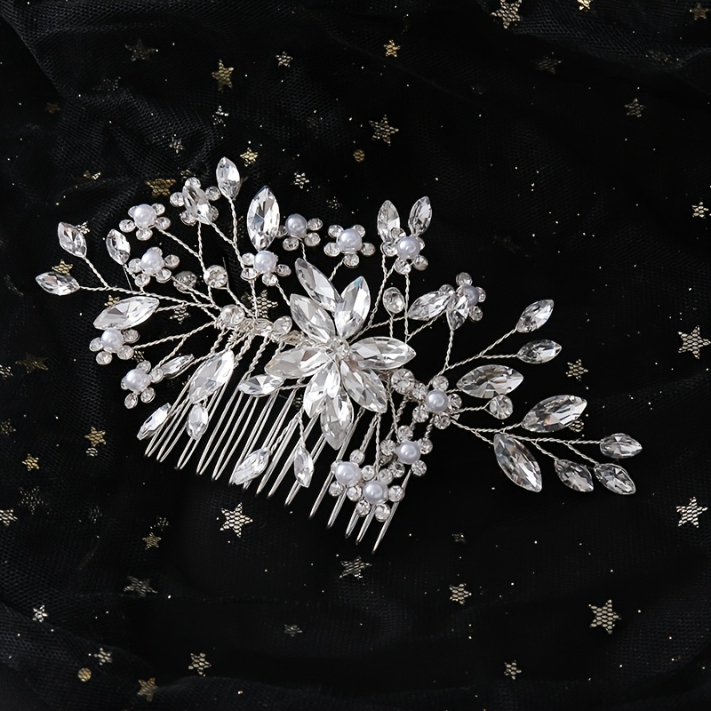 Handmade Bridal Headpiece with Upside-Down Comb