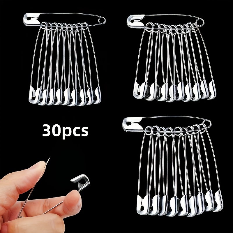 

30pcs Épingles de Sécurité Argentées de Tailles Assorties (1.5", 1.77", 2.16") - Épingles Métalliques Durables Faites à pour Vêtements, Étiquetage & Ajustement de Taille