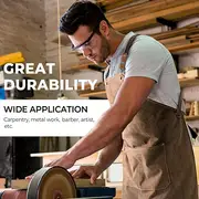 1pc polyester canvas work apron adjustable cross back chef apron with metal rivet and hooks anti dislodging pockets for men women 500g m woven fabric for cooking kitchen bbq artist details 8