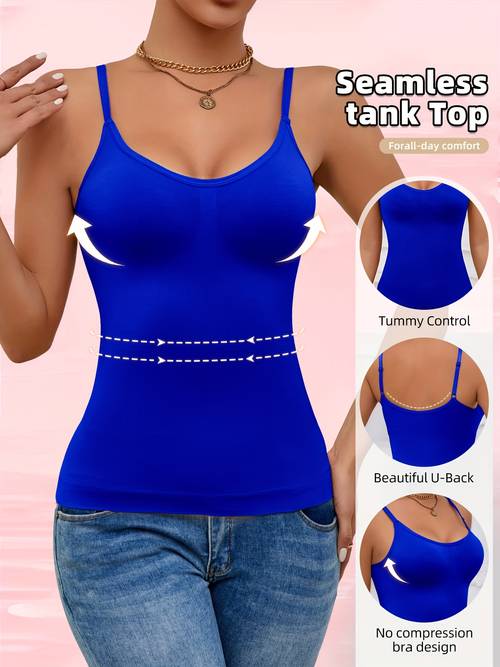 damen bequemes bauchkontroll-tanktop, ärmelloses taillenbetonendes sport-camisole