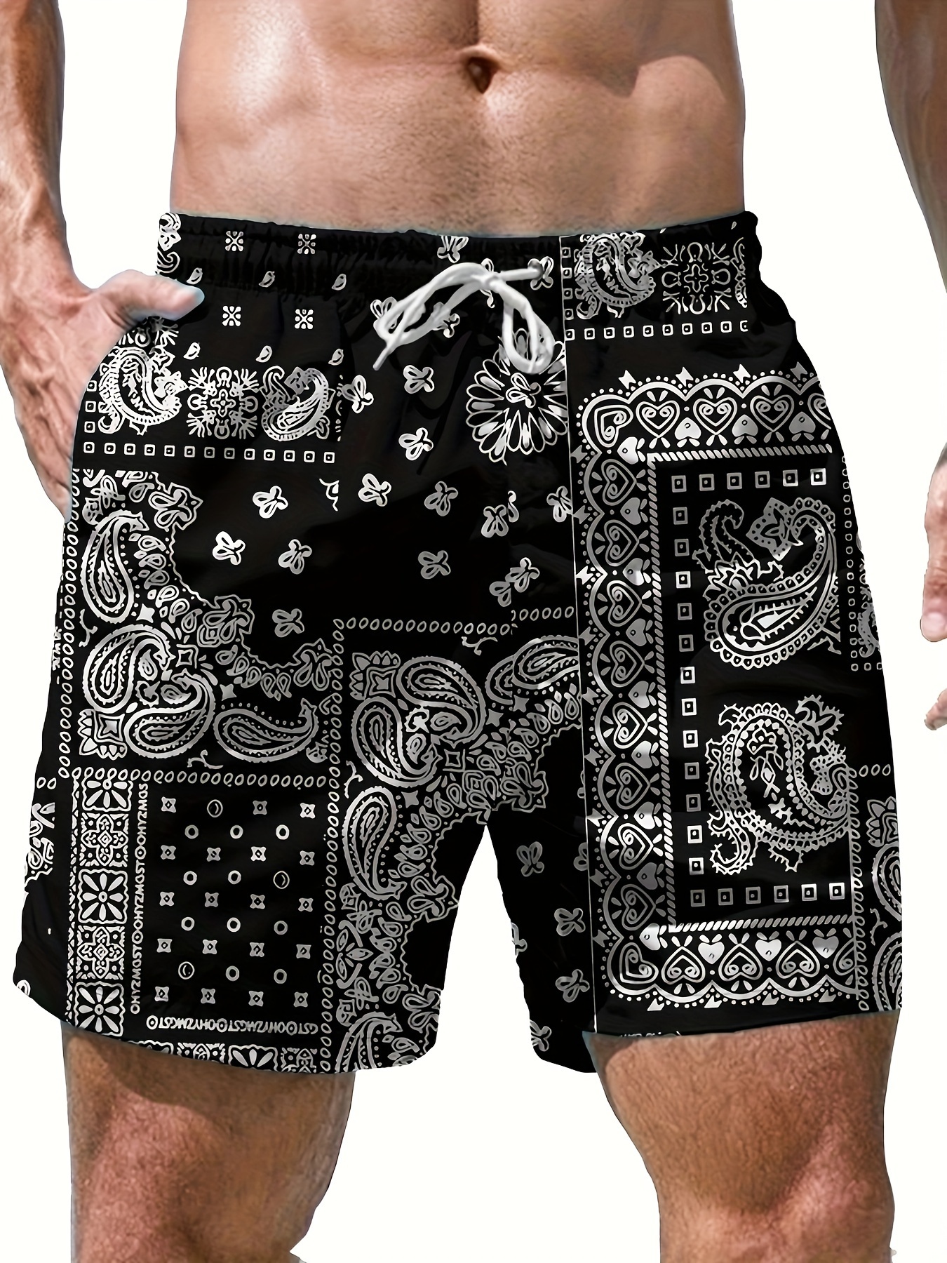 Pantalones Cortos Bohemios Para Hombre DUHENWU | Estampado Floral Y Cordón Ajustable | Ligeros Con Bolsillos Para Verano