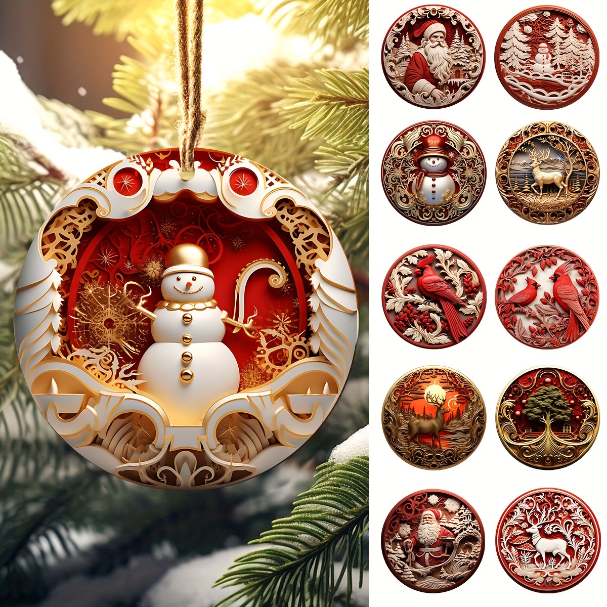 

16pcs Christmas Decoration Set - , Snowman, & - Uv Dtf For , , Laptops & - -adhesive Ornaments