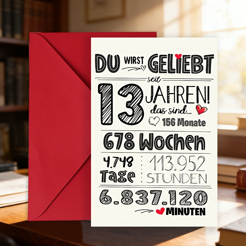 1pc Cool German 13th Birthday Time Capsule Gift - Celebrating 156 Magical Months! Perfect Gift For Son, Daughter, Grandkids, Niece & Nephew - Unique Berlin-