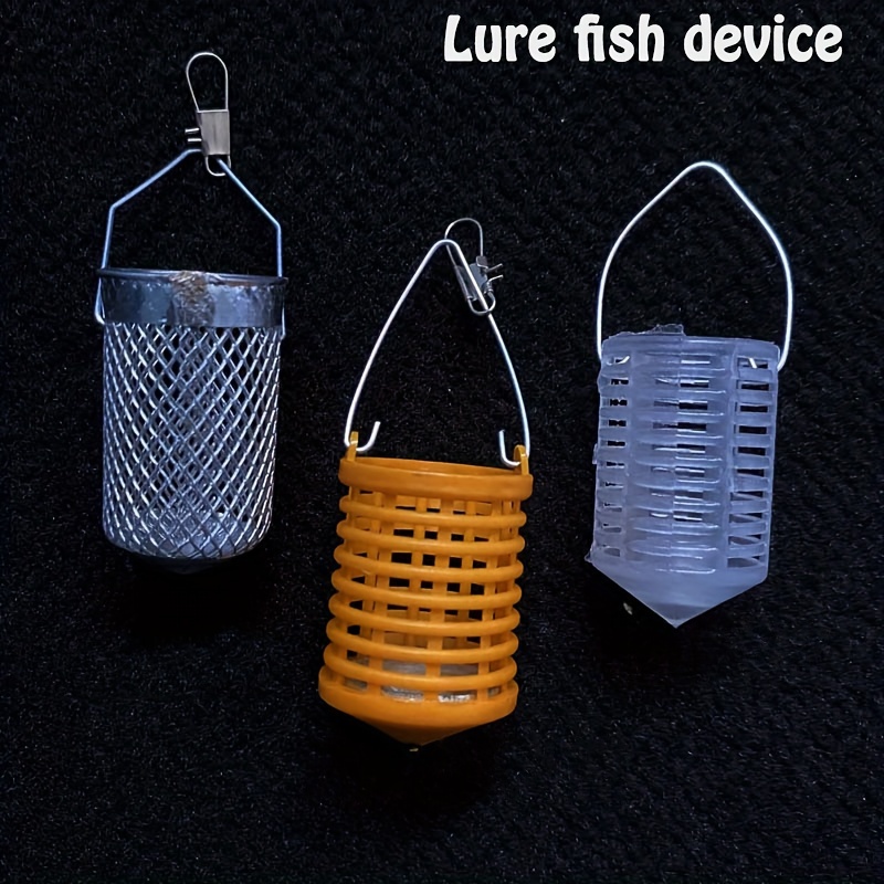 

5pcs Stainless Steel & Abs Automatic Sinking Bait Feeders For Precision Wild Fishing Lure Storage Device