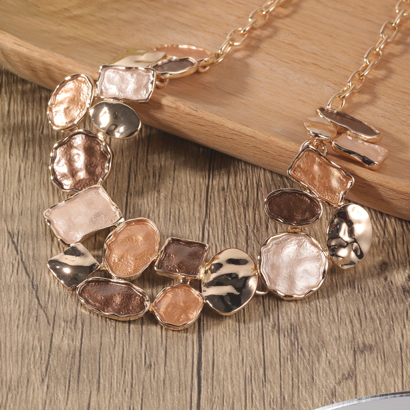Geometric Circle Links Jewelry Set for Women
