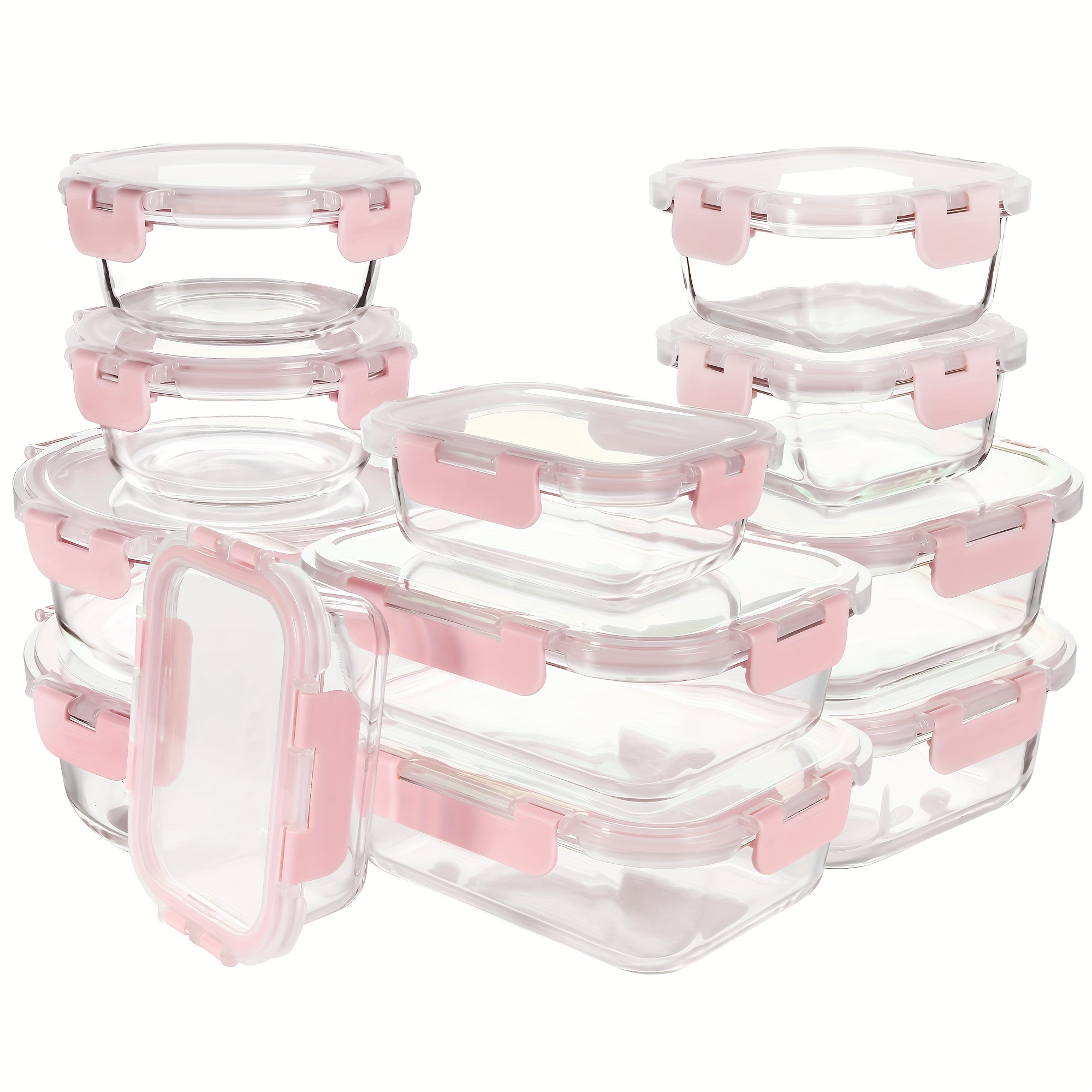 

12 Pack Glass Storage Containers With Lids, Leak-proof Meal Prep Containers, Dishwasher/freezer Safe Glass Food Storage Containers For Leftovers, To Go
