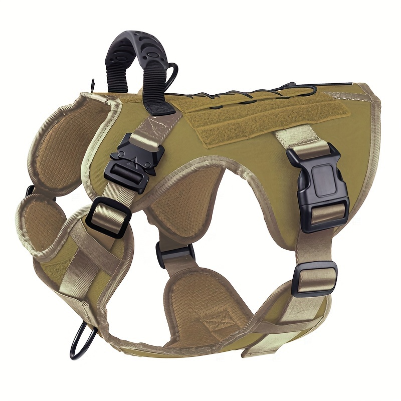 TEMU Tactical Dog Harness For Large Dogs Adjustable Pet Harness With Handle Military Service Dog Vest For Walking Hiking Training