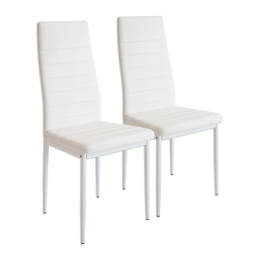 TEMU [Jingfangkk] Juego de 2 Sillas de Comedor Blancas Modernas Minimalistas con Respaldo , Altura del Asiento de 17.7" (45Cm) - Sillas de Cocina de