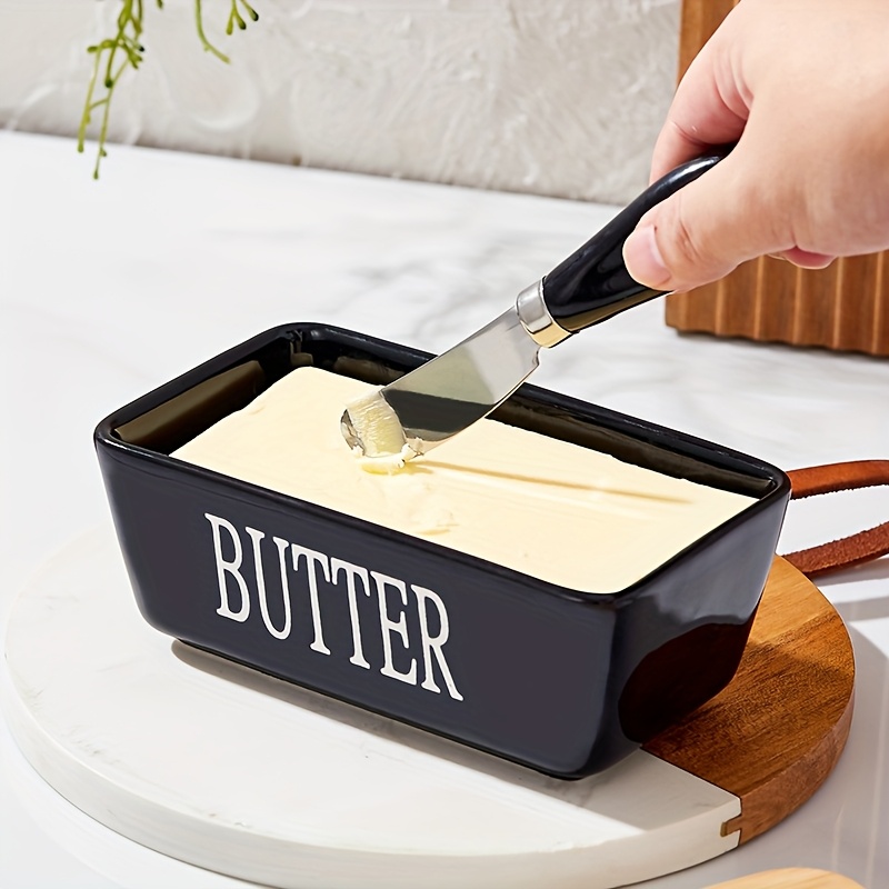 TEMU Butter Dish With Cover - Butter Dish With Knife, Easy To , - Gift For Butter Lovers