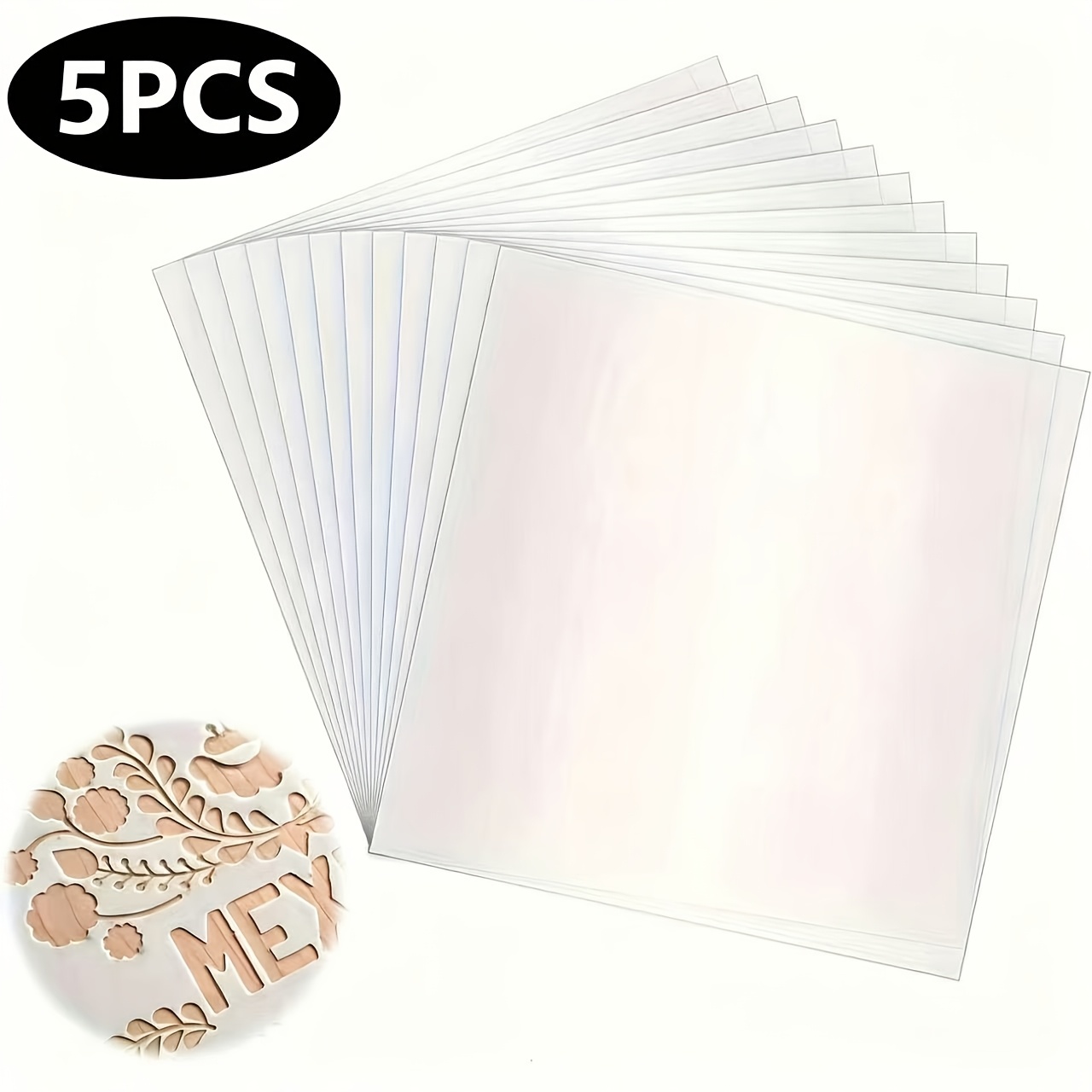 TEMU Lot de 5 feuilles de pochoir Mylar ,5 mm - Pochoirs en vinyle réutilisables, adaptés aux pochoirs de bricolage et aux machines de découpe, 12x12