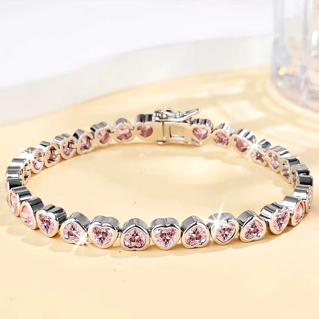 Romantic Pink Heart Bracelet - Perfect Holiday Gift