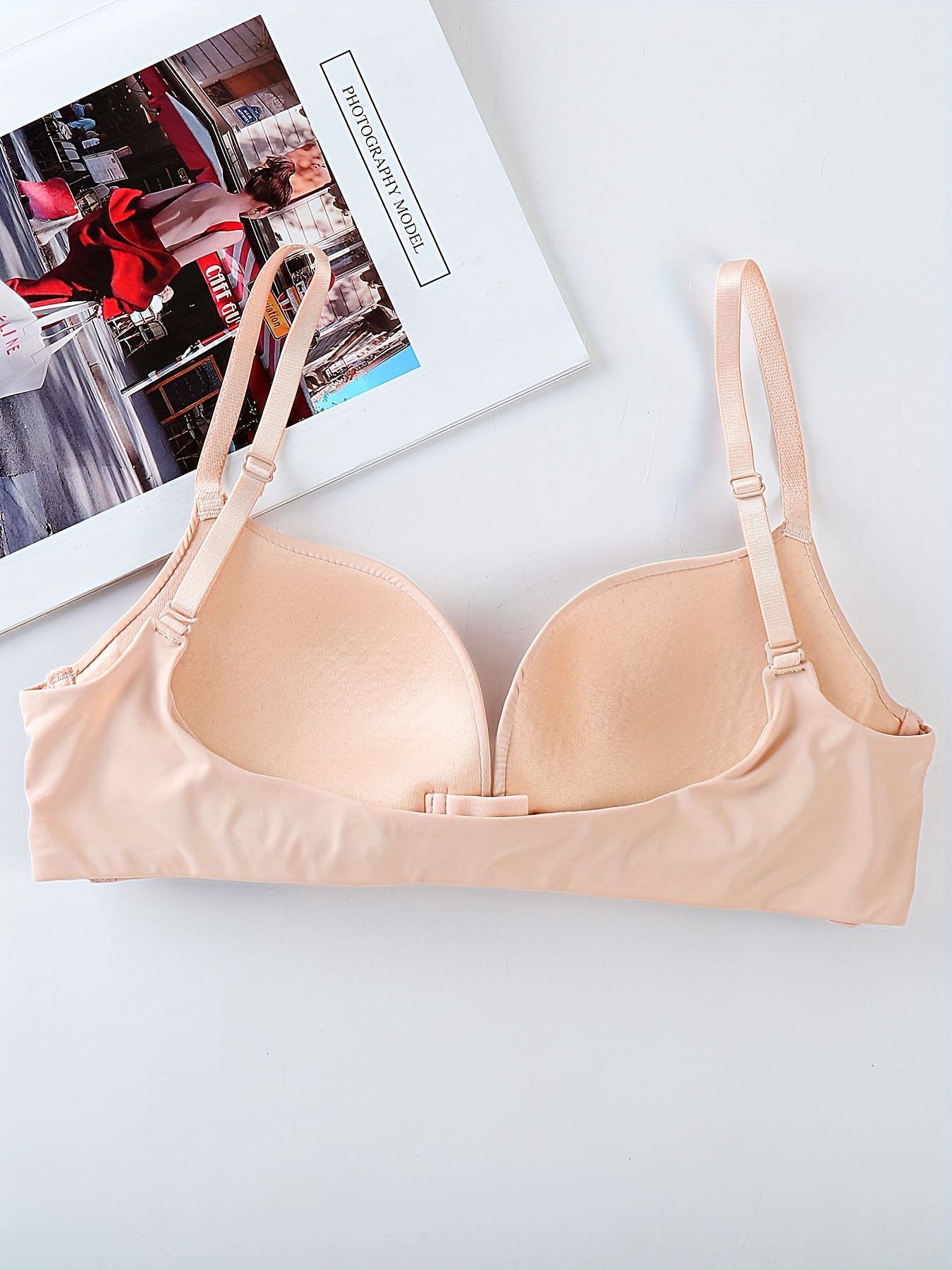 Womens Push Up Bra Front Buckle Wireless Ladies Comfortable