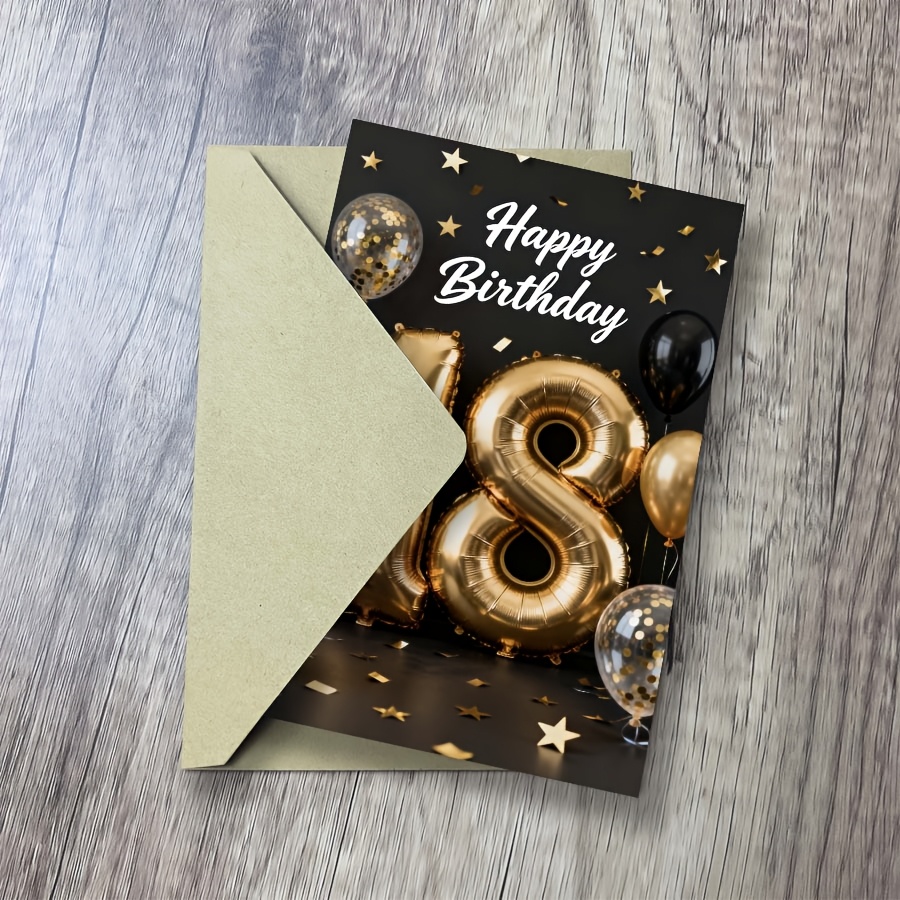 TEMU Carte d'Anniversaire 18 Ans - pour 18 Ans & - 18e Anniversaire / Carte Nom, Ballons 18 Ans & Chiffre - Cadeau de Majorité pour Fêter 18 Ans