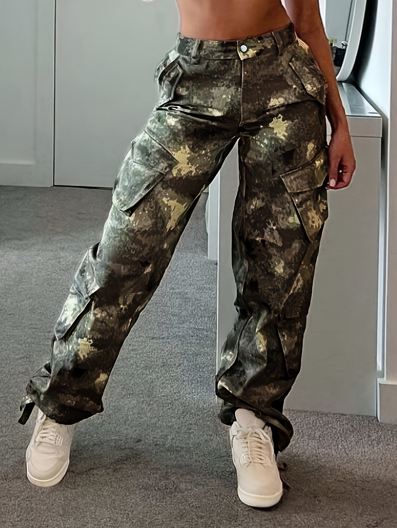 leggings cargo camuflaje y2k mujer estilo militar pierna Temu Spain
