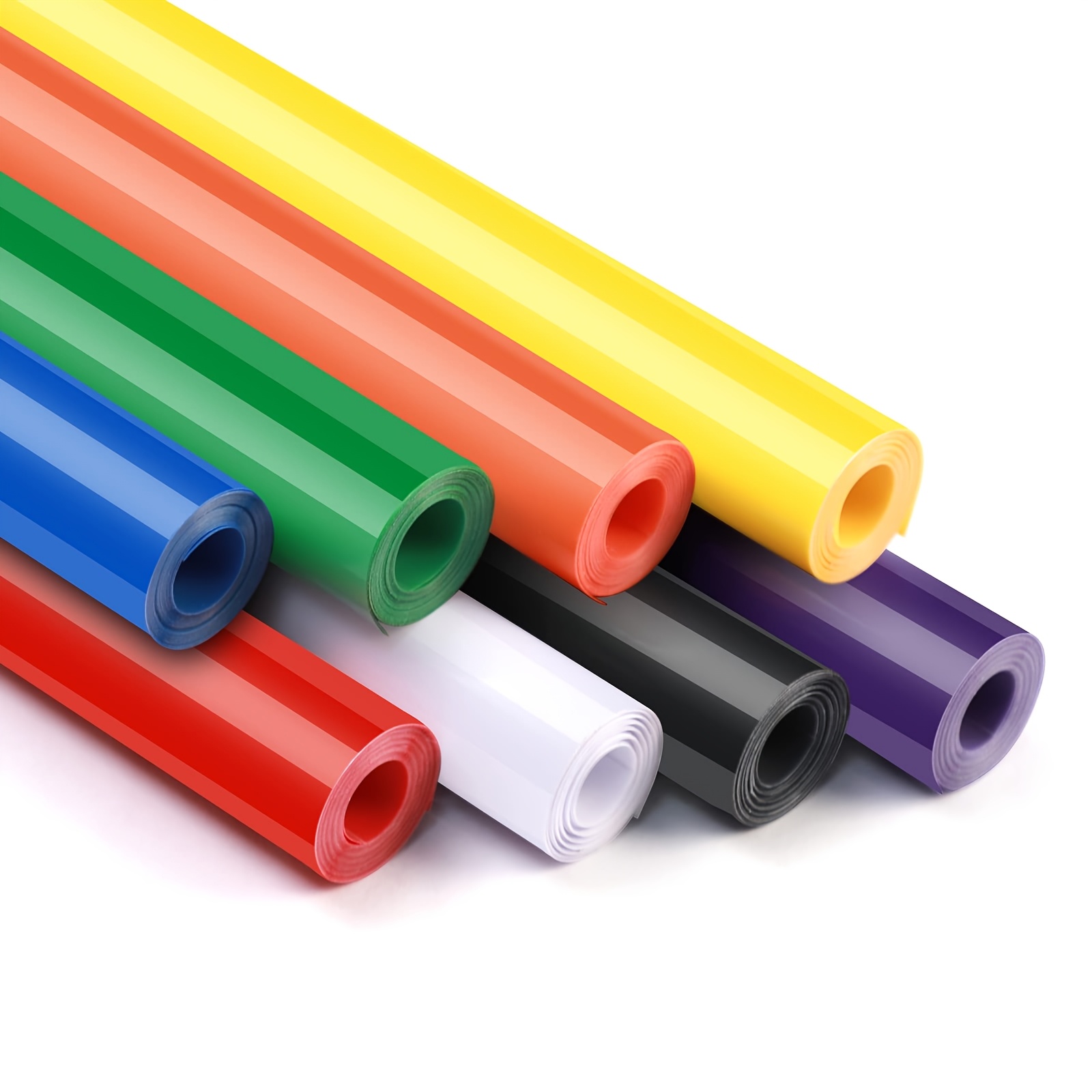 Image of Htvront Permanent Vinyl Bundle, 8 Colors 12" X 5ft Permanent Adhesive Vinyl Rolls Compatible With All Cutting Machine
