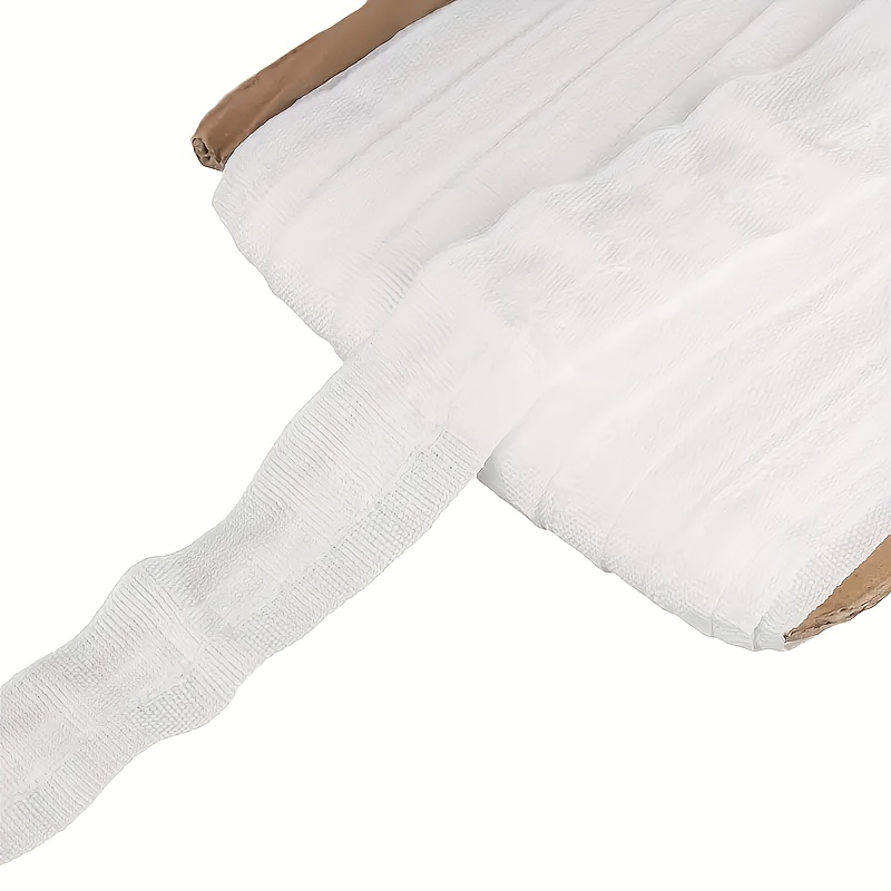 E-shop 1 Rolle Weißes Rüschen-Vorhangband mit Haken - 314,96 Zoll Länge, Leichtes Polyester -Design für Badezimmerdekoration, Wohnaccessoires