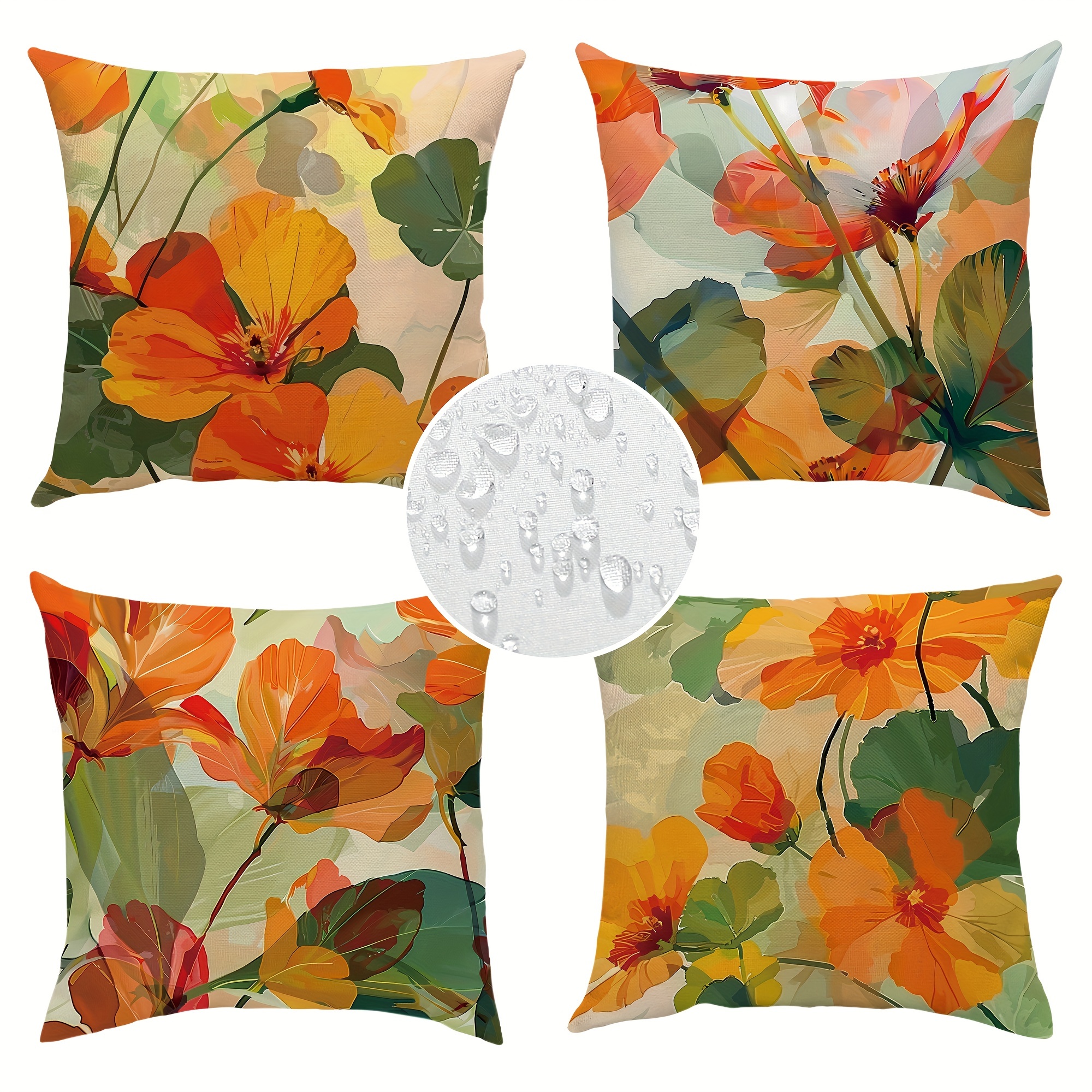 

4pcs Red Decorative Cushion 18in*18in For Furniture Bed Sofa Decoration