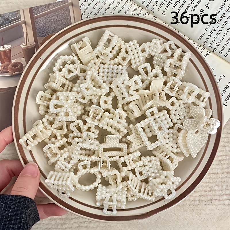 TEMU 36pcs Mini Pinces à Cheveux Rétro , Pince à Frange de Célébrité Internet, Pinces à Cheveux Élégantes et Mignonnes de Style Aléatoire, Mini Pince