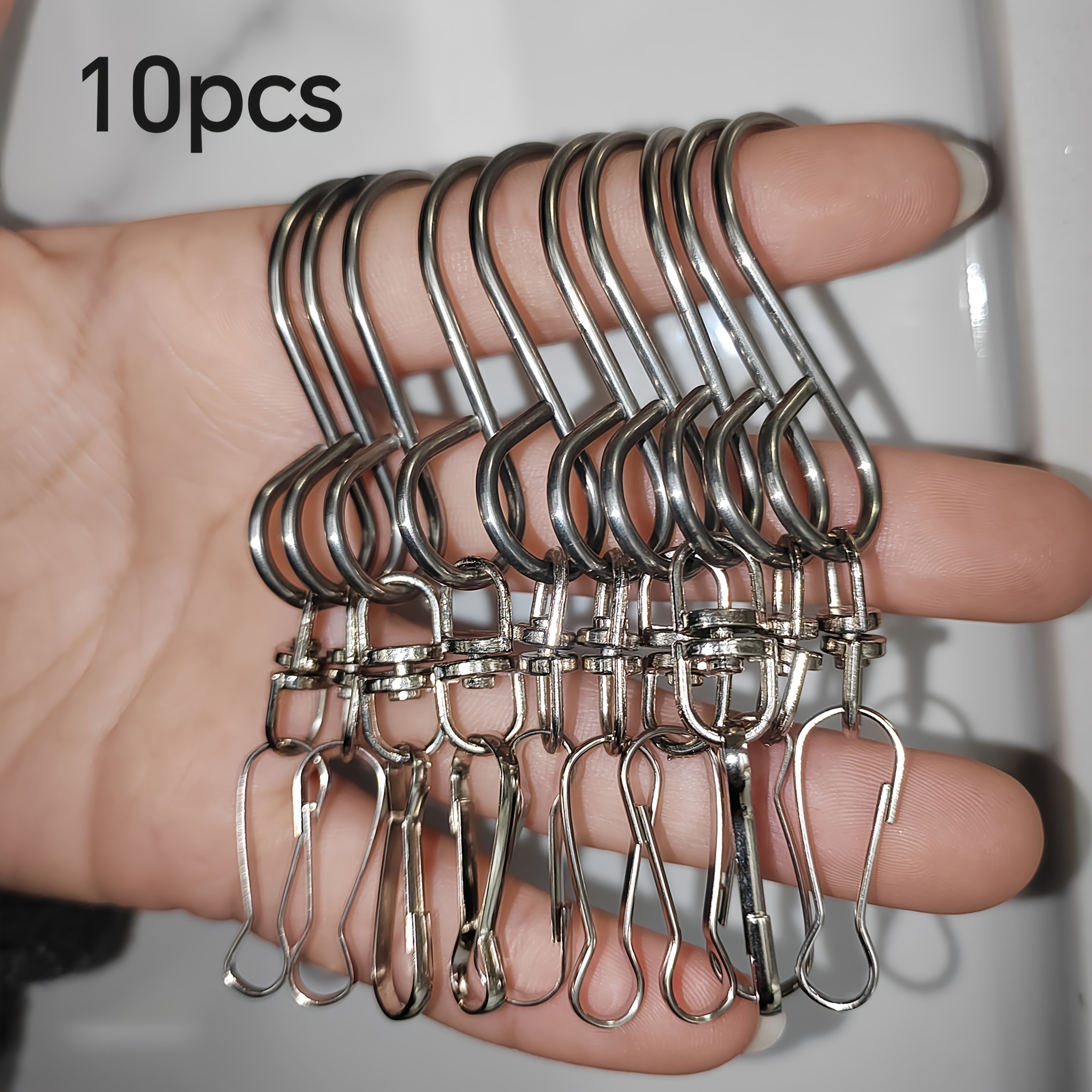 TEMU 10 stuks 8,5 cm universele draaibare haken voor het ophangen van windgongen, kristallen hangers, buitendecoraties en feestartikelen