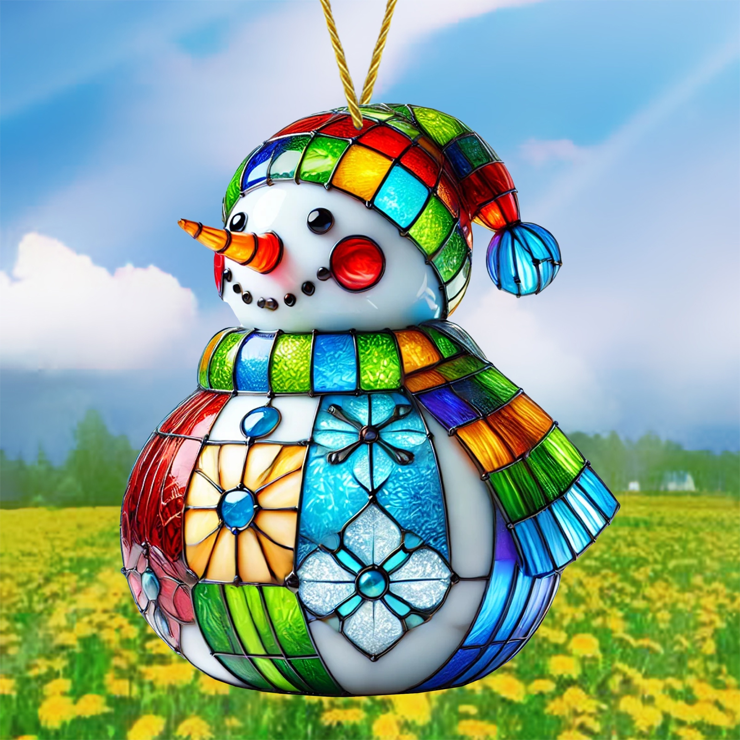 

[ ] 6.65"x7.87" - Christmas Snowman Sun - & Decor ,