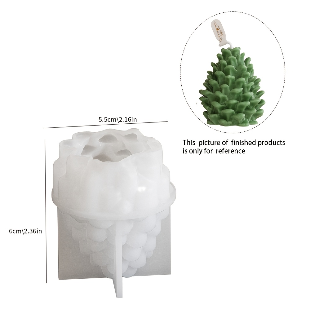 Image of 1pc Christmas Candle Molds, 3d Pine Cone Silicone Candle Mold For Candle Making, Epoxy Resin Plaster Polymer Clay Casting Moulds For Crafts For Christmas Gift Home Decor