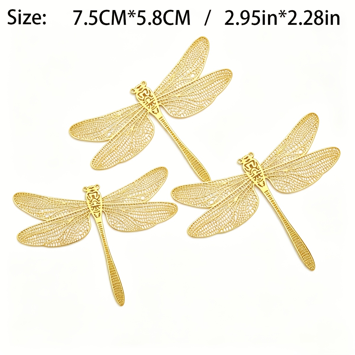 TEMU 3pcs Exquisite Creative Dragonfly Metal Bookmarks, Stainless Steel With Hollow-out Design, Ideal Gifts For Readers & Students, Perfect For