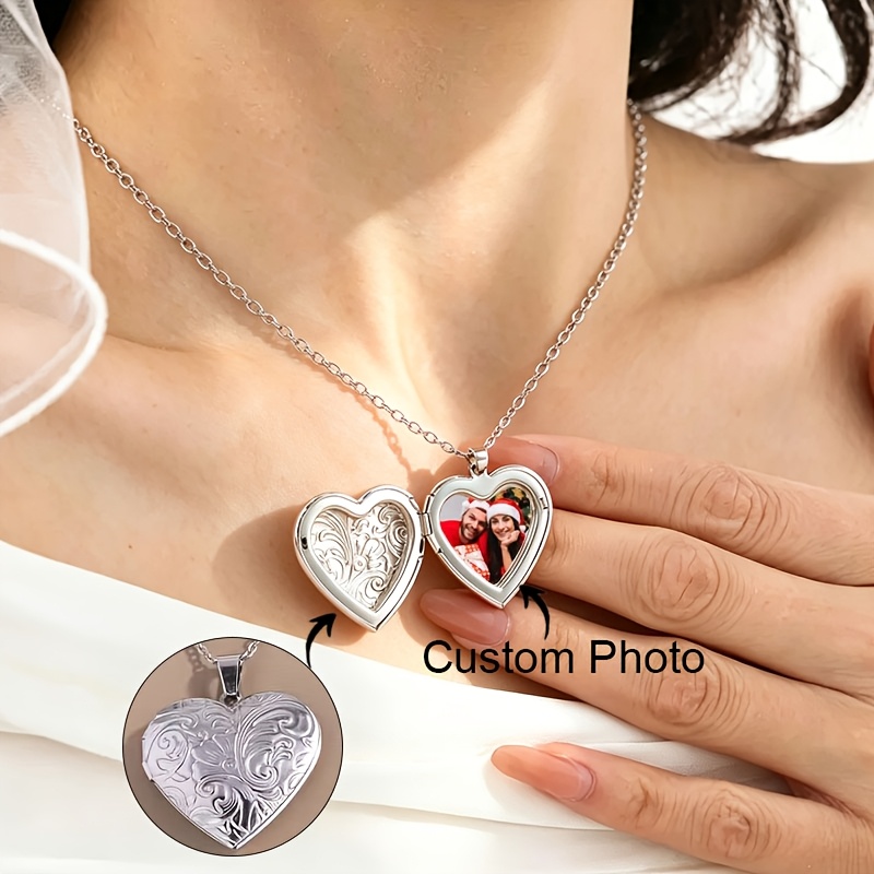 Customized Photo Heart-Shaped Necklace — Stylish Gift for Her