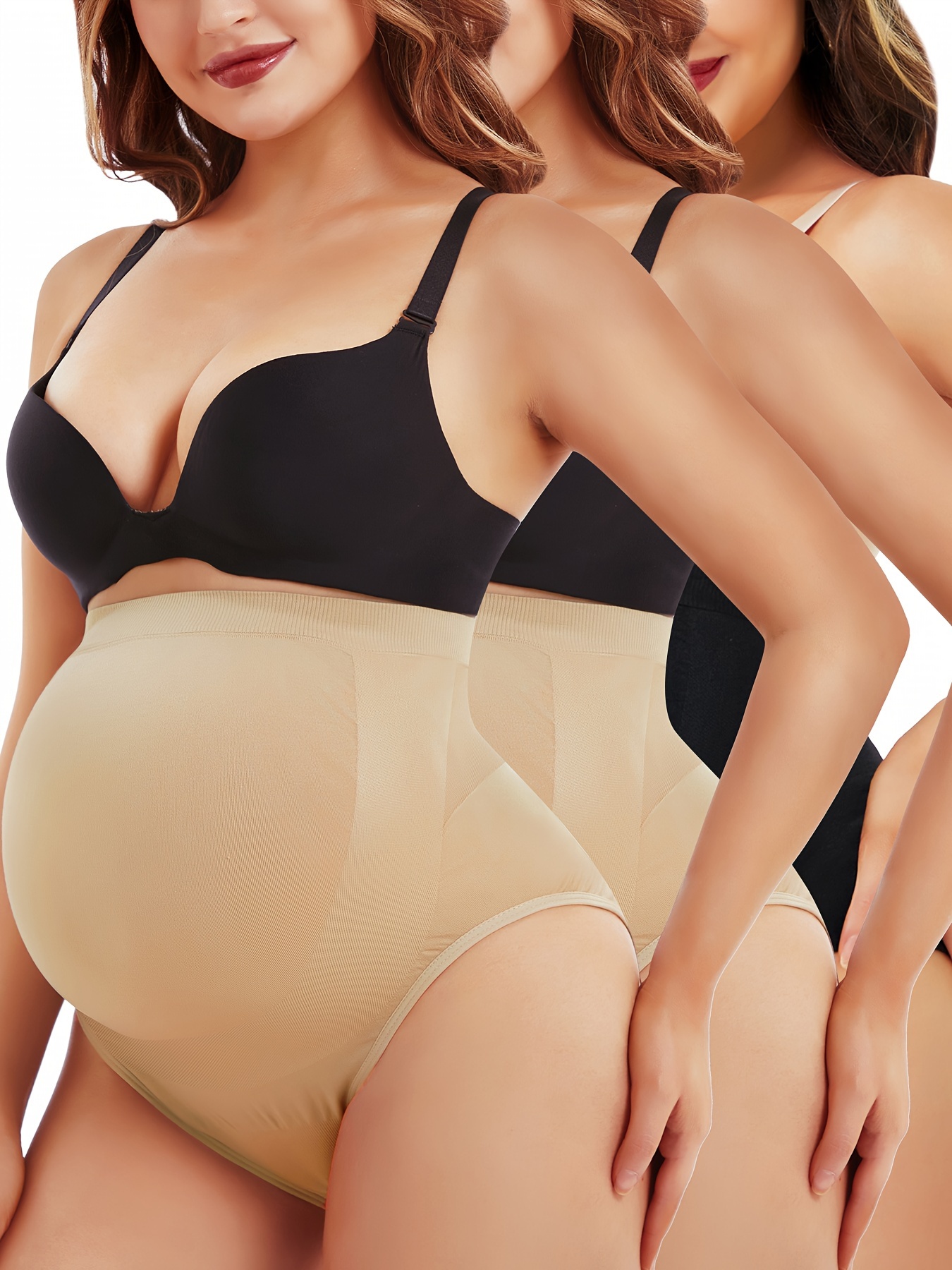 Pregnant Women's High Waist Belly Support Underwear - Temu Belgium