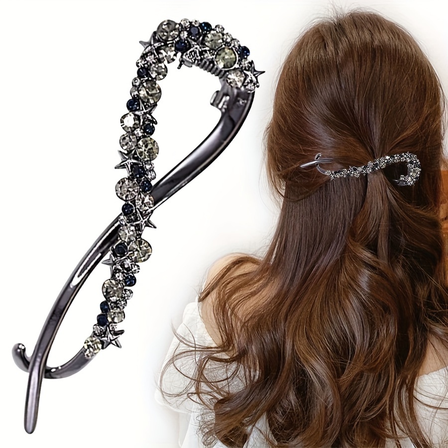 

Luxury Starry Metal Twist Hairpin With Elegant And Arc Shape