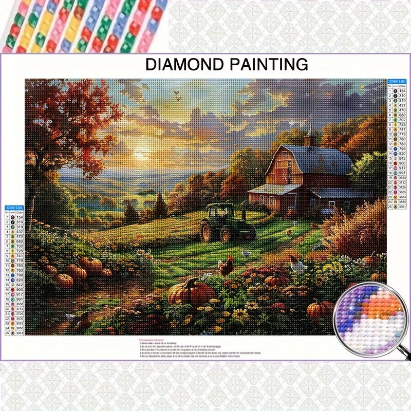 

Large 5d Diamond Painting Kit - Farm Scene, Round Diamonds, 15.8x19.7 Inches, Diy Mosaic Wall Art For Beginners, Decor, Ideal Day, Christmas, New Year Gift,