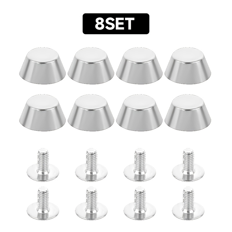 TEMU 8 Set di a con base, set di a forma di , piedini per borsetta in metallo con testa piatta da 11 mm con cacciavite e punzonatrice, protezioni