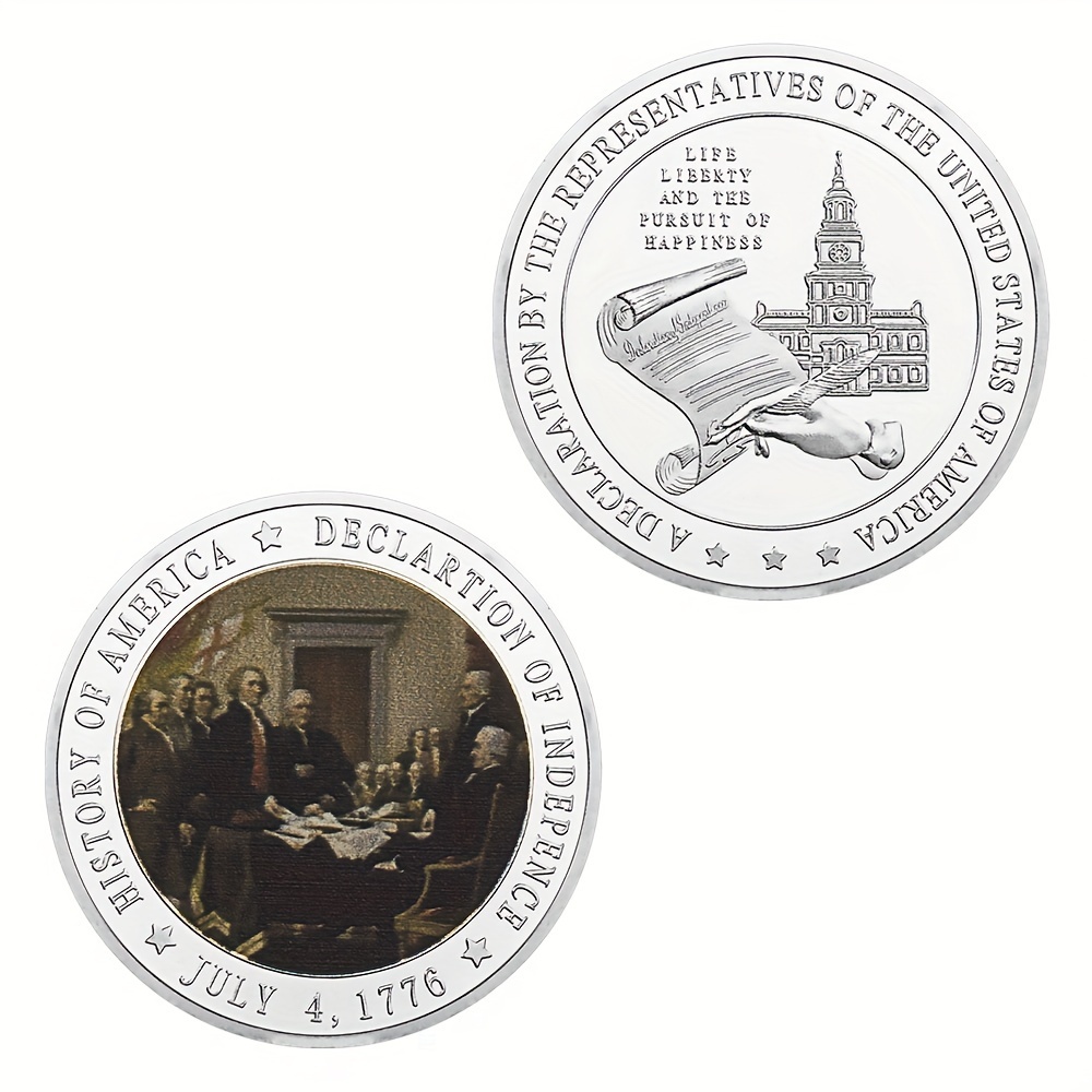 декларация независимости   монета- , железный материал, коллекционный памятный подарок, без перьев, исторический   документа сша подробные сведения 6