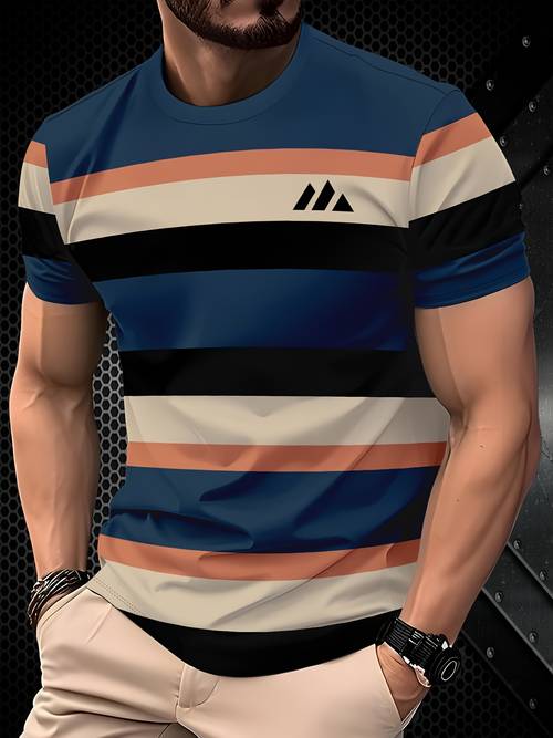 mens fashion t shirt outdoor commuter round neck short sleeve sweatshirt