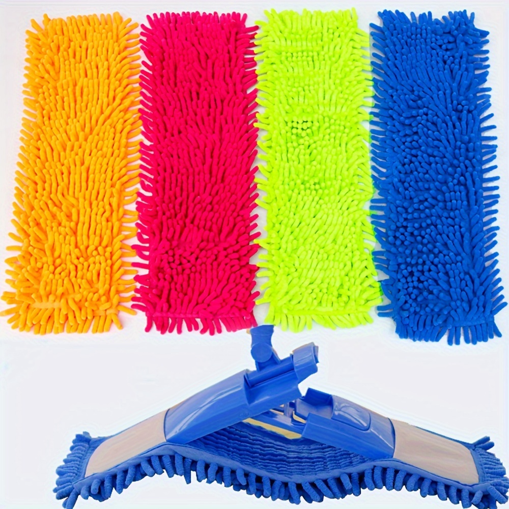 

Chenille Flat Mop Heads - 4 Colors - Optional Replacement Cloth For Home Use - Suitable For Living Room, Bedroom, Bathroom, Kitchen, And Toilet