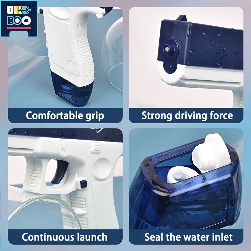  electric water gun for adults rechargeable usb charging with built in 500mah lithium battery safe non toxic bpa free abs plastic dual magazine outdoor pool beach toy details 2