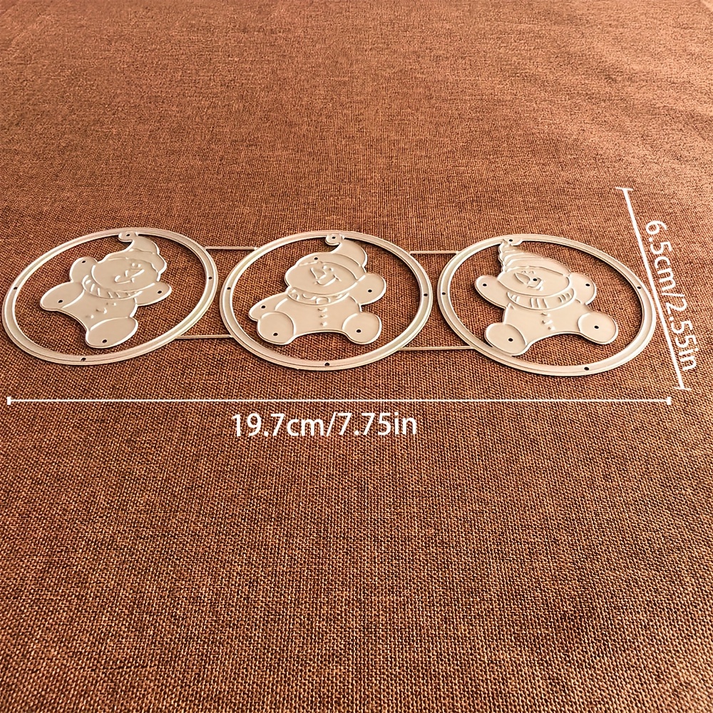 TEMU 1pc Christmas Snowman Metal Cutting Die, Silvery-gray, Fantasy Theme, Suitable For Diy Scrapbooking, Embossing, Handmade Greeting Card Making,