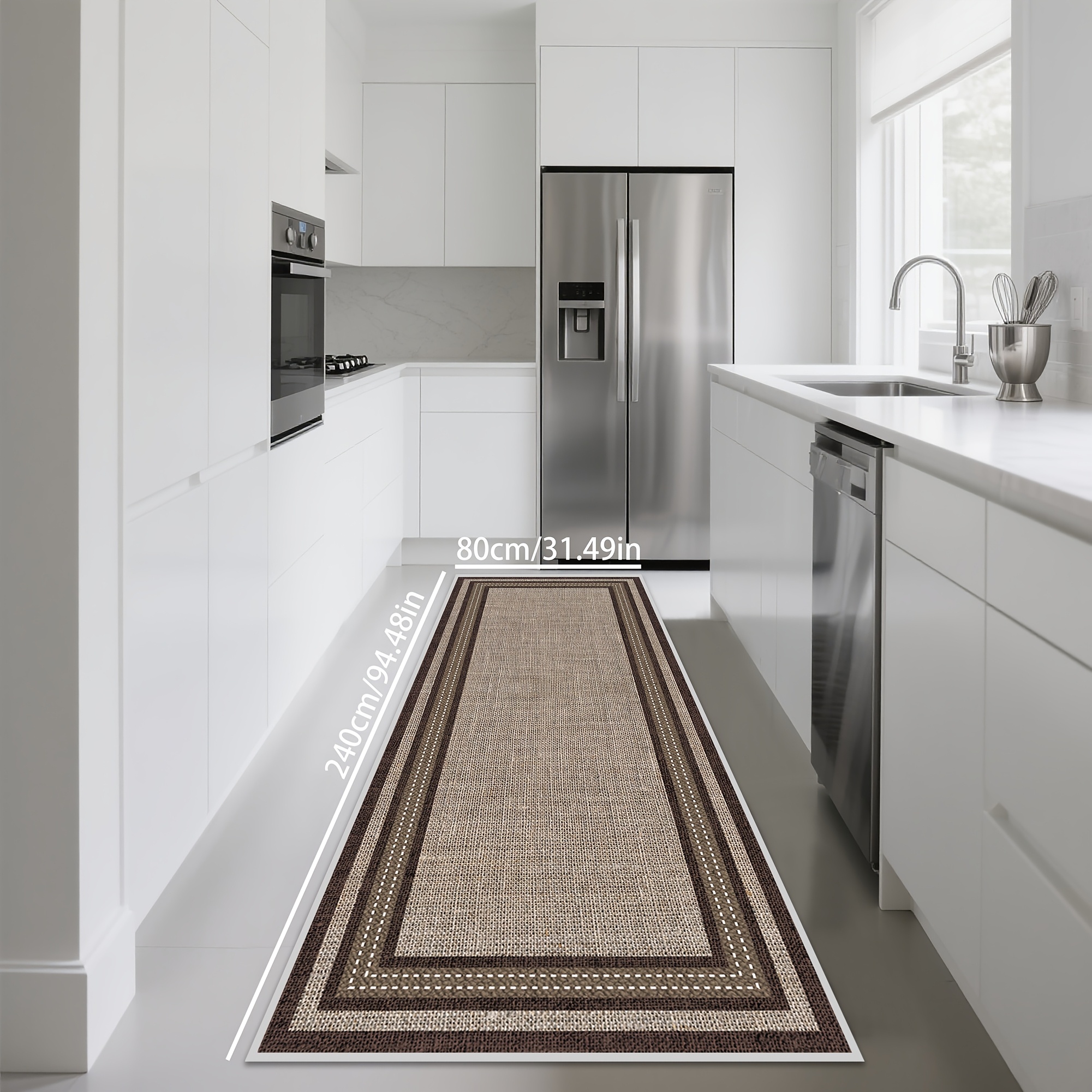 TEMU 1pc Nordic Minimalist Style Living Room Hallway Runner Mat, Machine Washable Balcony Entry Mat, Soft And Comfortable Bedroom Bedside Mat,